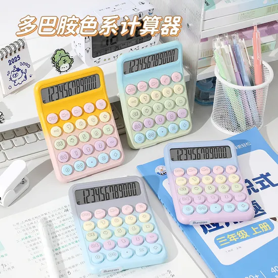 New Kawaii Candy Colour Silent Mechanical Keyboard Desktop Dopamine Calculator