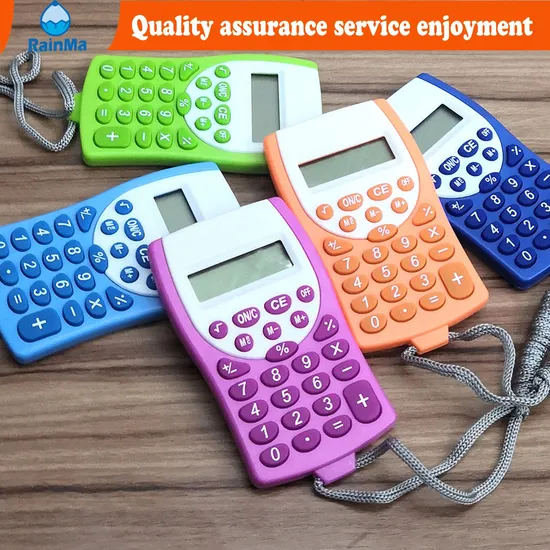 Low Price Portable 8 Digit Pocket Lanyard Calculator with Custom Logo