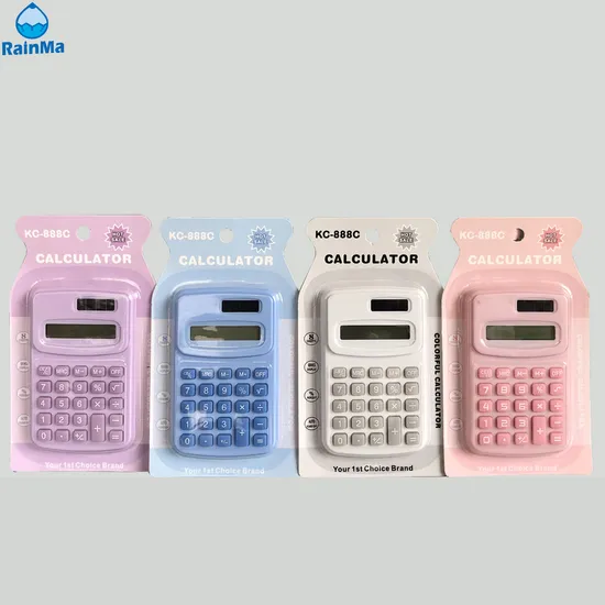 School Office Colored 8 Digits Mini Electron Calculator with Solar Energy