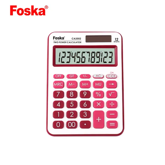 Foska Small Size 12 Digit Solar Power and Battery Office Calculator