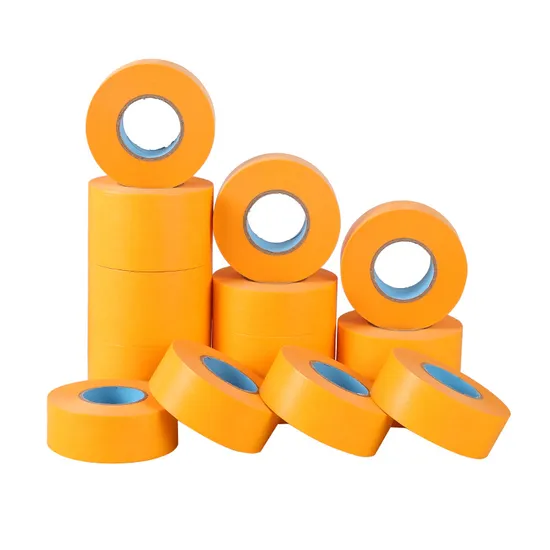Wholesale Custom Size Colors OEM/ODM Yellow Jumbo Roll Paper Masking Tape Adhesive Crepe Paper Tape for Painting Protecion with No Residue