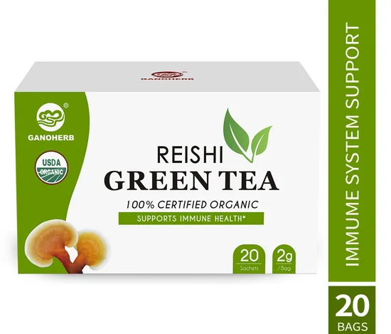 High Quality Wholesale 100% Organic Reishi Mushroom Lingzhi Extract Green Tea Ganoderma Tea