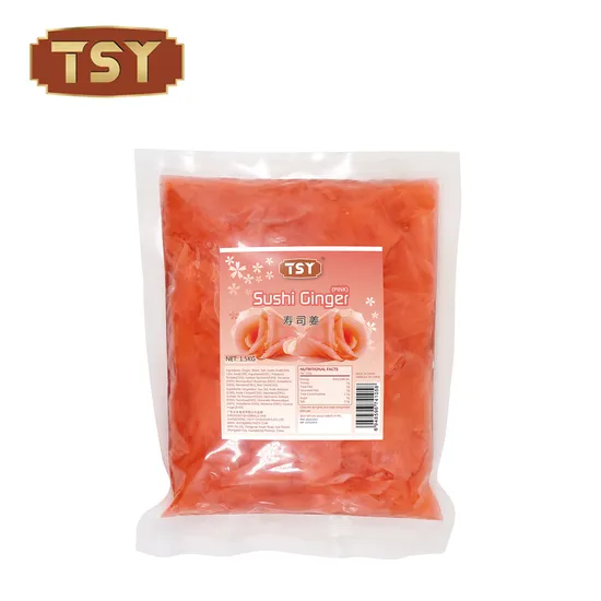 Kosher Natural Peeled Marinated Sliced Wholesale 1kg Pink Pickled Sushi Ginger