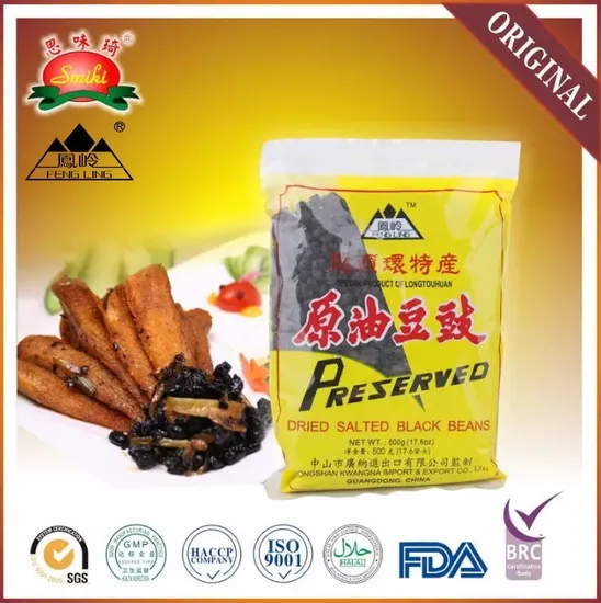 High Quality Fermented Salted Black Beans/Good Taste Chinese Seasoning/Dried Salted Black Beans