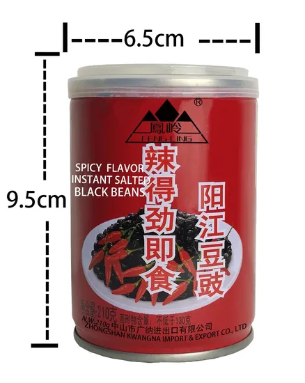 210g Chinese Delicious Spicy Flavor Instant Salted Black Beans for Cooking, Seasoning Wholesale Price