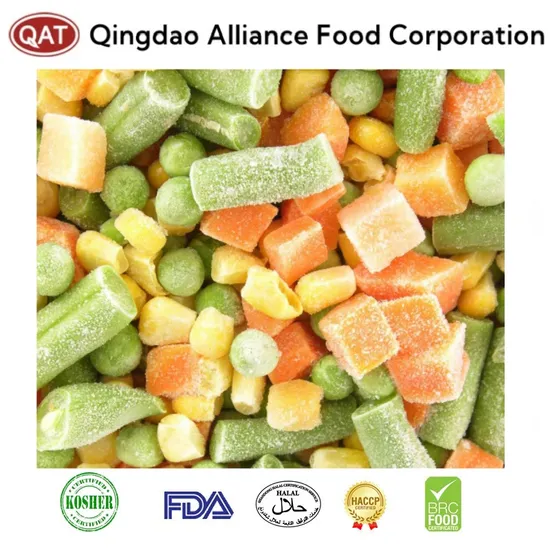Wholesale China 4 Ways Frozen Mixed Vegetables (carrot/sweet corn/green peas/green beans) with Brc FDA