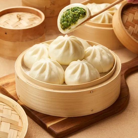 Longtai Wholesale Chinese Traditional Frozen Food Dim Sum Vegetable Steamed Bun