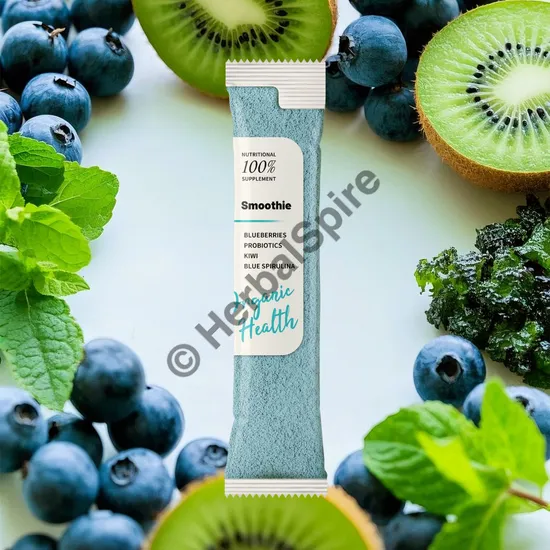 Blue Smoothie with Pineapple Kiwi and Blue Spirulina a Tropical Blend Rich in Vitamins Collagen and Antioxidants