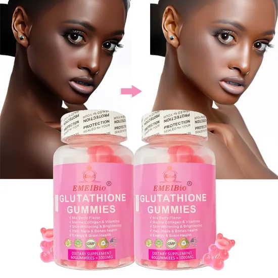 Private Label OEM L-Glutathione Gummies Collagen Hyaluronic Acid Brightening Repair Skin Whitening Gummies
