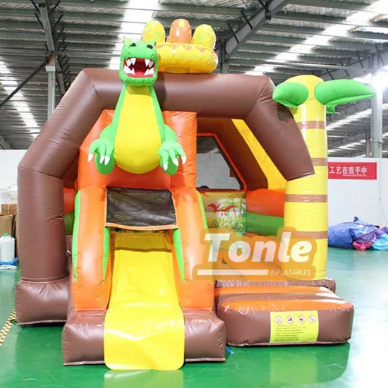 Commercial Bouncy Castle Inflatable Dino Slide Combo for Sale