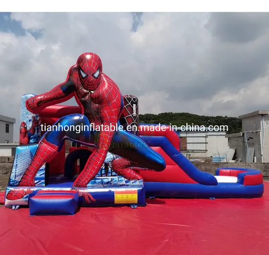 8X4m Spider Man Inflatable Bouncer Slide Castle Bounce House Jumping Castle