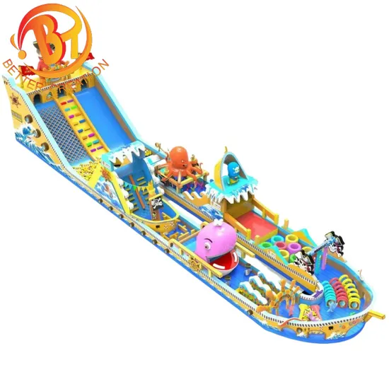 Outdoor Playground Bounce Castle Curve Bounce Jumper Inflatable Obstacle Course