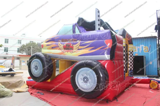 Monster Truck Inflatable Combo Slide Castle Air Bounce House Inflatable Jumping Slide Combo Bouncer