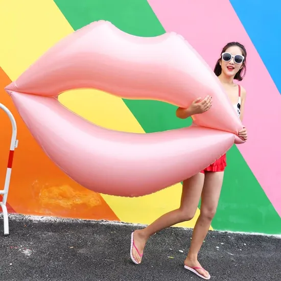 Inflatable Lip Shaped Pool Float Swimming Ring Water Toy