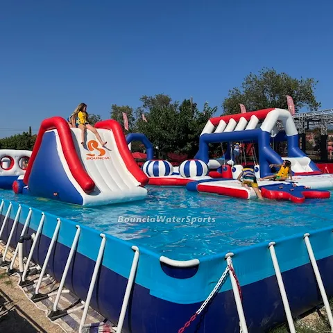 28ml Portable Water Park for Sale Metal Frame Pool