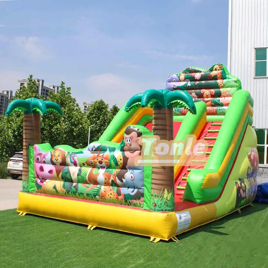 Factory Customized Jungle Animal Inflatable Slide