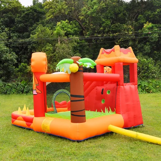 Hot Sale Family Birthday Party Game Toy Inflatable Red Bouncer Slide with Water Cannon