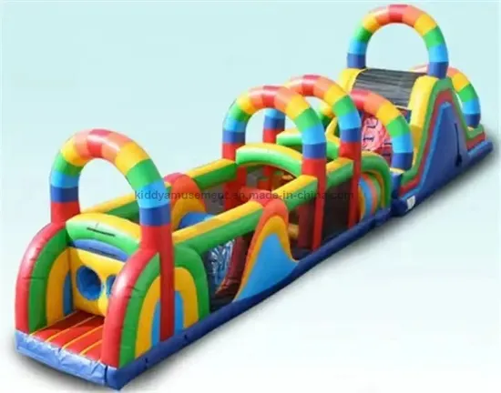 Commercial PVC Large Marble Inflatable Bouncer Racing Slide Games Inflatable Obstacle Course