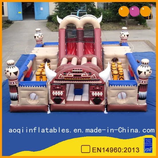 Inflatable Amusement Park Playhouse Indian Obstacles Land (AQ01114)
