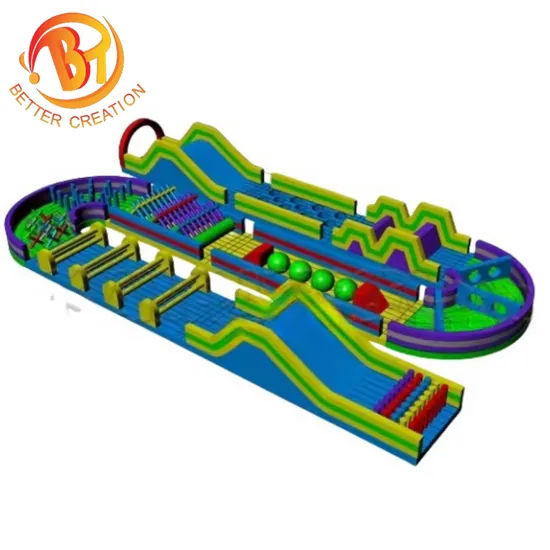 Adult Crazy Adventure Carnival Games Inflatable Obstacle Course