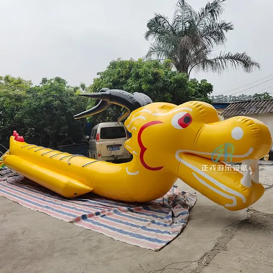 Inflatable Dragon Boat Sea Sport Games Banana Boat with Big D Rings