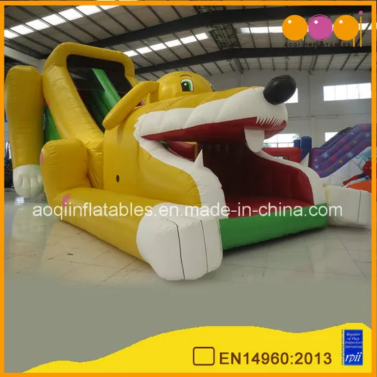 Yellow Inflatable Dog Slide (AQ808)