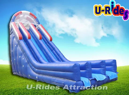 EN 14960 deep inflatable water slide inflatable bouncer slide with pool for kids and adults