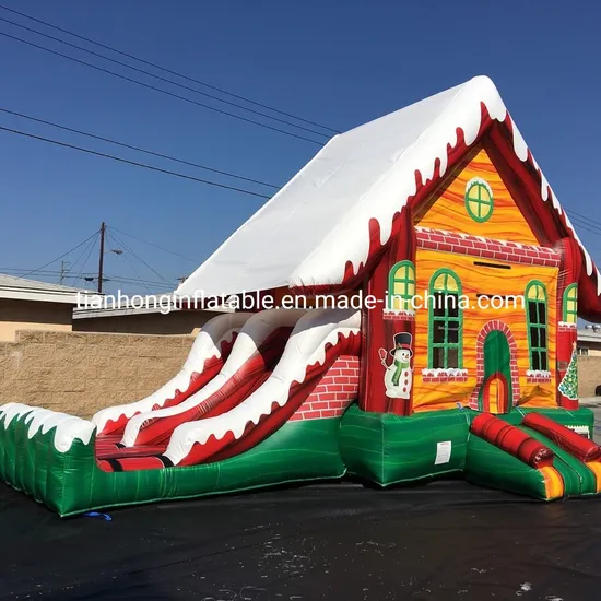 6X4m Outdoor Kids Christmas Winter Chalet Bespoke Winter Inflatables Bouncy Castle