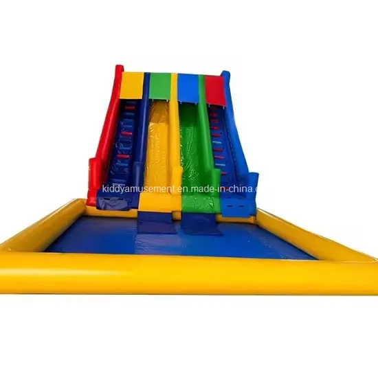 Double Way Slide Dual Purpose Commercial Inflatable Water Dry Slide with Pool