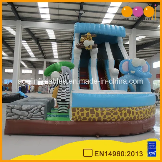 Lovely Animal Inflatable Safari Slide, Large Inflatable Kids Slide (AQ01408)