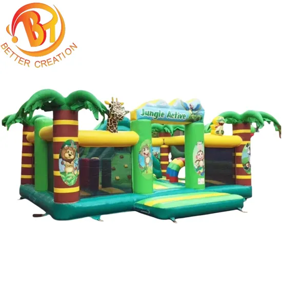 Jungle Animals Active Theme Large Jumping House Inflatable Bouncer Castle Combo