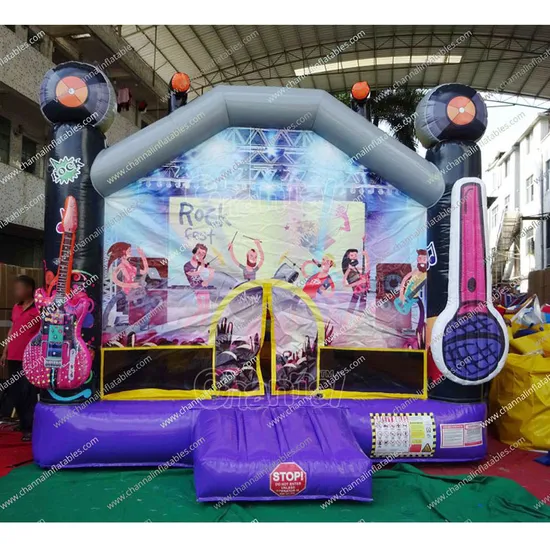 Concert Bounce House Music Party Theme Inflatable Jumper Bouncer Castle Moonwalk Inflatable Jumping Bouncy Combo