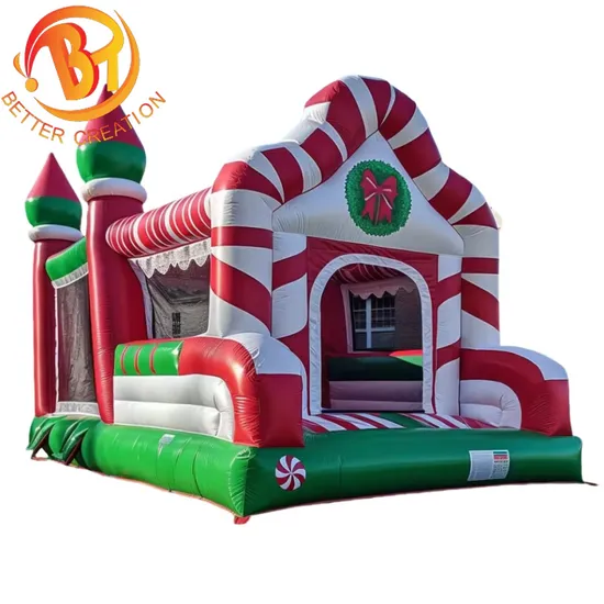 Christmas Theme Kids Party Bounce House Inflatable Castle Combo