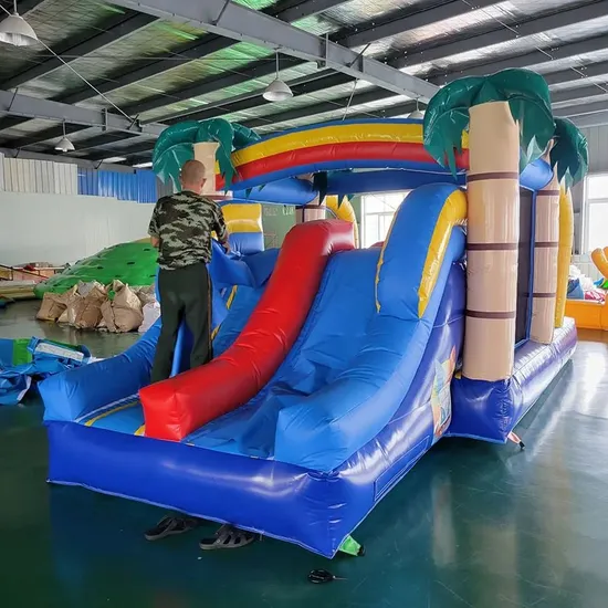Hot Selling Inflatable Jungle Obstacle Course Interactive Game Blow up Outdoor Obstacle Course with Slide for Fun