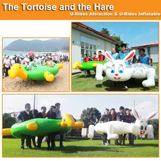 Interactive inflatable sport game inflatable tortoise and hare race for team building