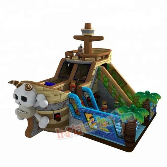 Giant Pirate Ship Inflatable Castle with Big Slide