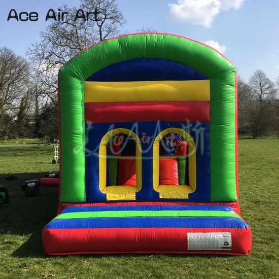 Fun Large Multi Colored Interactive Inflatable Comb Obstacle Course with Slide for Team Events Party Rental