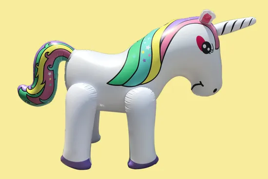 Custom Shape Blow up Animal Unicorn Water Spray Splash Toy Fun for Kids Baby