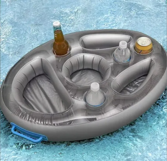 PVC Swimming Pool Toy Inflatable Beach Drink Cup Holder Floating Tray