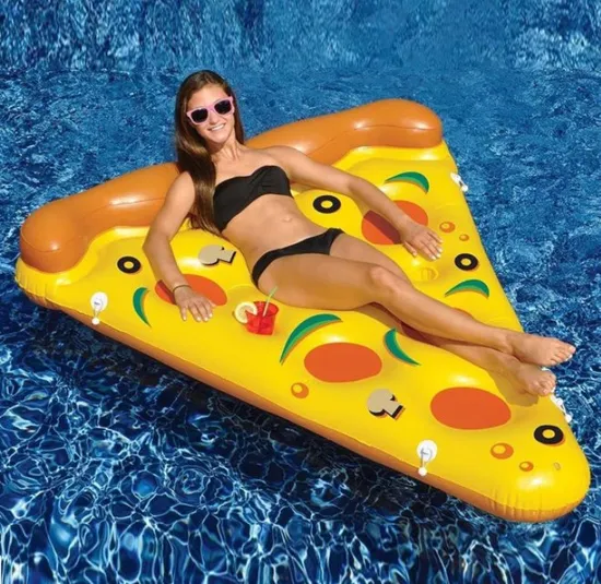 Inflatable Pizza Swimming Pool Lounger Floating Beds Mattress Mat