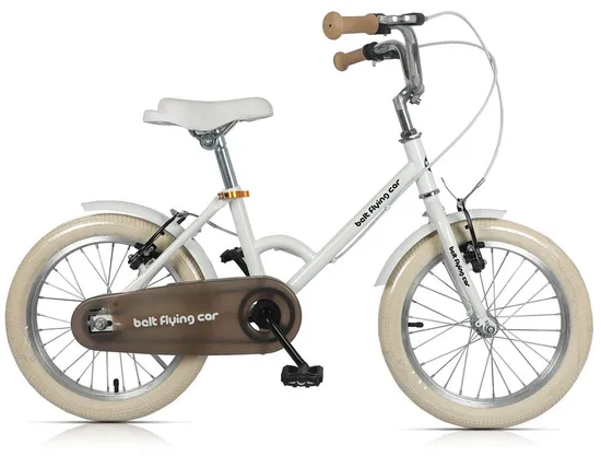 20" Kids Bicyclefront Retro Rattan Basket, Leather Seat, Dashing Light Beige Tires.