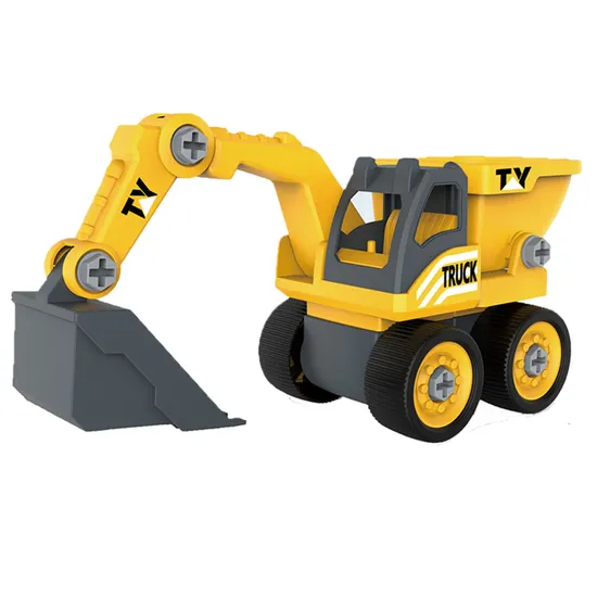 Good Quality Sliding Engineering Loading and Unloading Excavator Construction Truck DIY Assemble Car Engineering Vehicle Toys