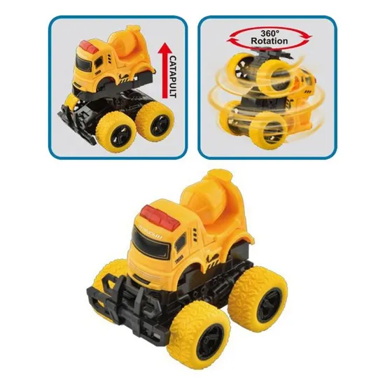 Samtoy Kids 4PCS Deformation 36o Rotation Excavator Friction Diecast Toy Vehicles Truck Toy Set for Boys