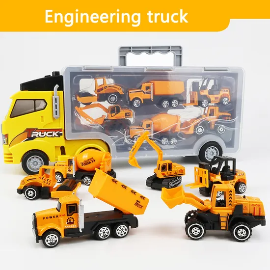 Mini1: 50 Simulated Engineering Car Toy Fire Truck City Transport Toy Car, Children′s Die-Cast Model Toys, Alloy Pull Back Wholesale Toy Car