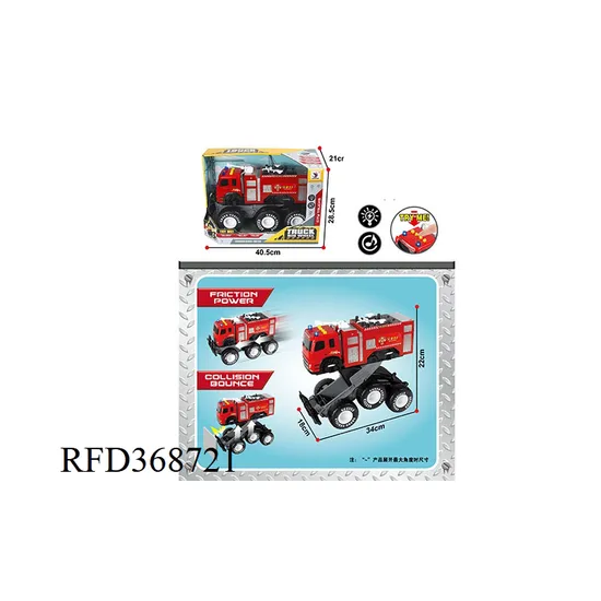 Wholesale Toys Big-Wheel Truck Friction Truck Impact Fire Truck Toy for Kids