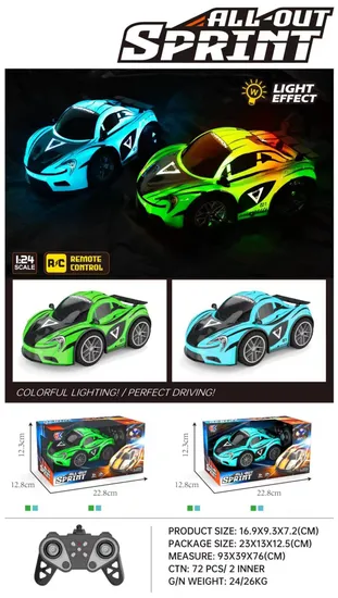 Four-Way PVC Material Racing Romote Control Car Includes Lithium Batteries