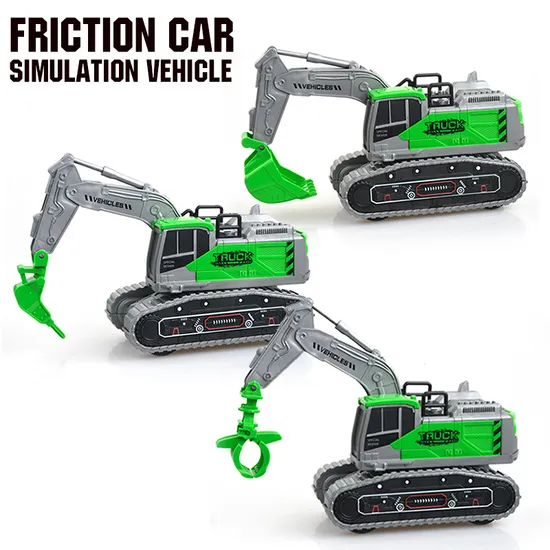 High Quality Friction Excavator Construction Trucks Car Toy Friction Power Farmer Truck Vehicle Toys with Light and Music Simulation Friction Truck Toy