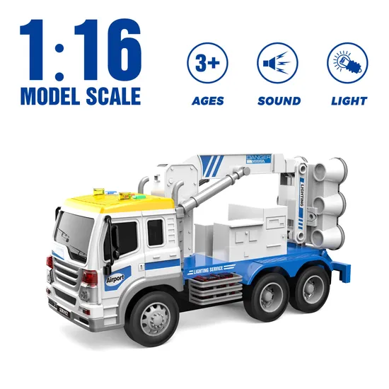 2023 New Arrival Toy 1: 16 Friction Power Model Construction Toy Truck W/Light and Sound