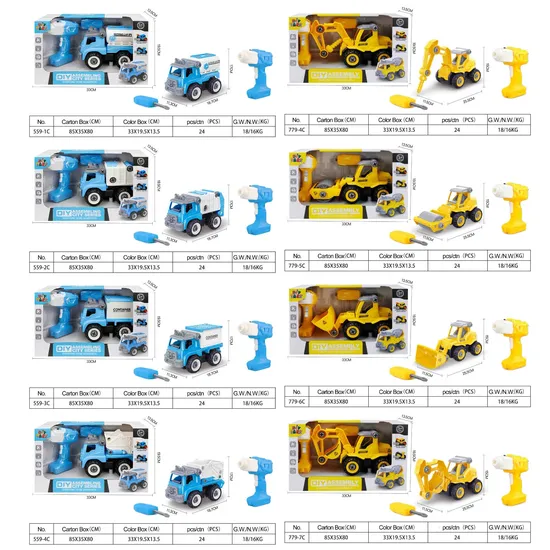 Custom Colorful Plastic RC Car Truck Wholesale Multi Types Remote Control Transport Car Mini Construction Vehicle Educational Small RC Trucks Children Kids Gift