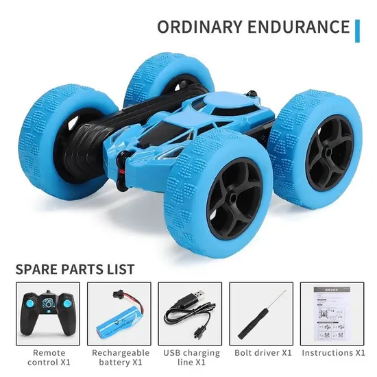Static and Double-Sided Stunt and Remote Control Car